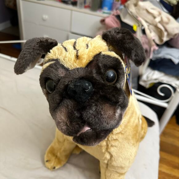 Melissa & Doug "Lifelike" Large Plush Stuffed Pug Dog NWT - Picture 4 of 16